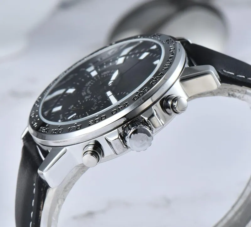 2022 Wysokiej jakości luksusowe zegarki sześć szwów seria wszystkie tarcza robią męskie kwarc zegarek europejski marka skórzana marka fas223p