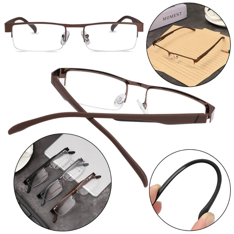 Zonnebril Titanium Half Frame Leesbril Niet-sferisch 12-laags gecoate lenzen Verziendheid Brillen op sterkte Ver zicht2788