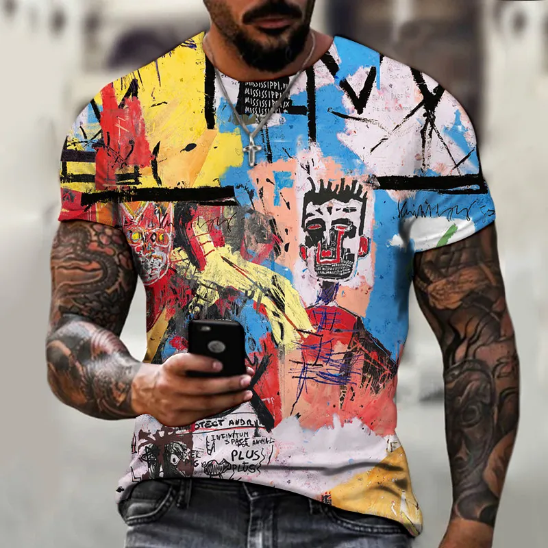 Jumper Tshirt Javier Mens TShirt Motif abstrait Impression haute définition Été Manches courtes Top T-shirts Taille XXS6XL 220607