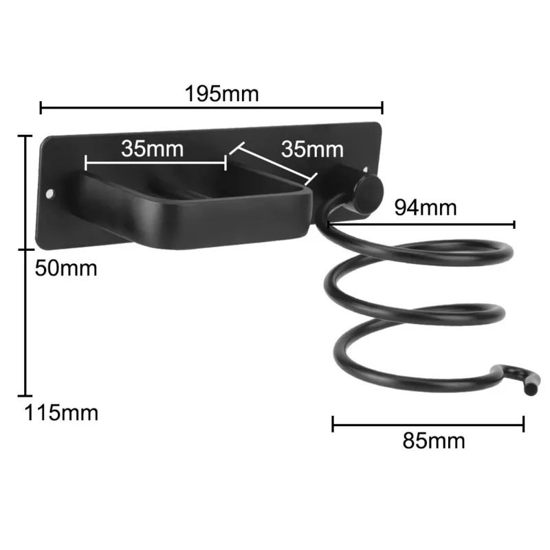 벽 마운트 헤어 드라이어 홀더 조직 랙 직선 스탠드 스탠드 욕실 컬링 아이언 선반 저장 선반 액세서리 220527