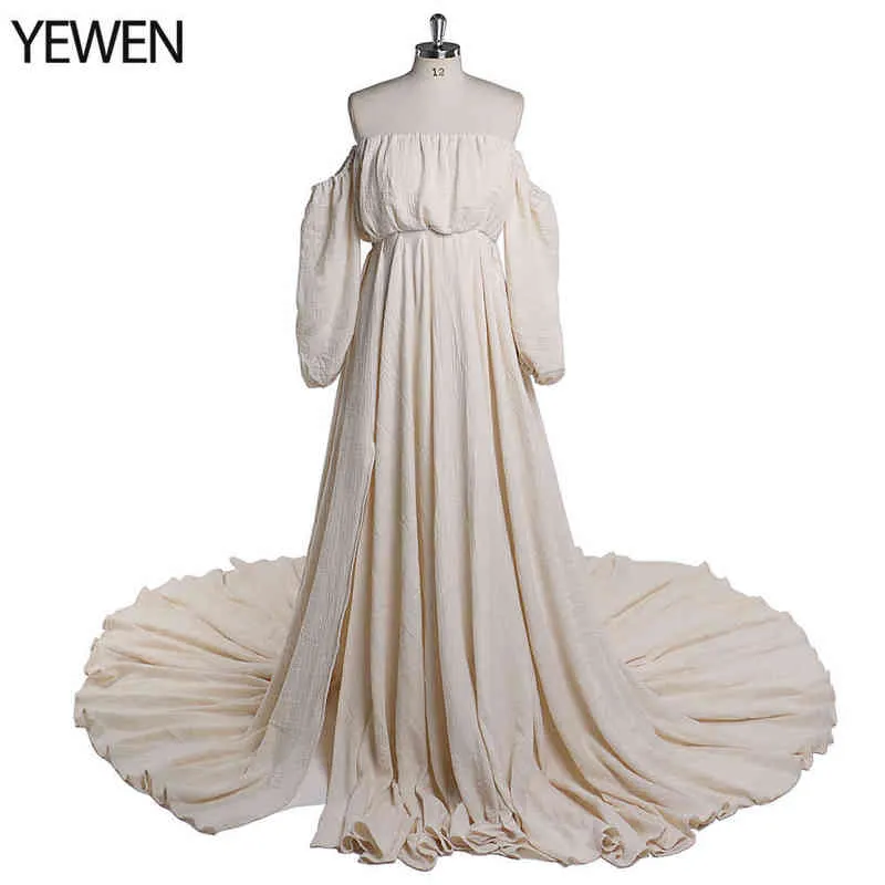 Z bawełny bawełniane bawełniane boho boho macierzyńskie sukienki z boku sukienki sesji zdjęciowej