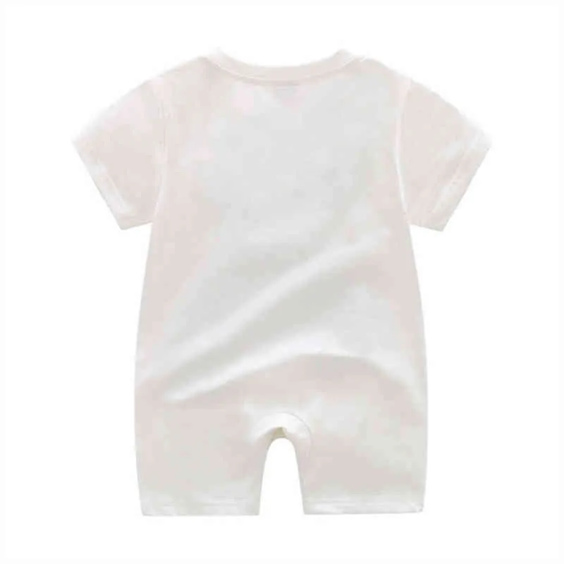Neugeborene Baby Mädchen Junge Strampler Baumwolle Infant Designer Marke Cartoon Bär Plaid Muster Neue Geboren Boutique Kleidung Onesie Overall G220510