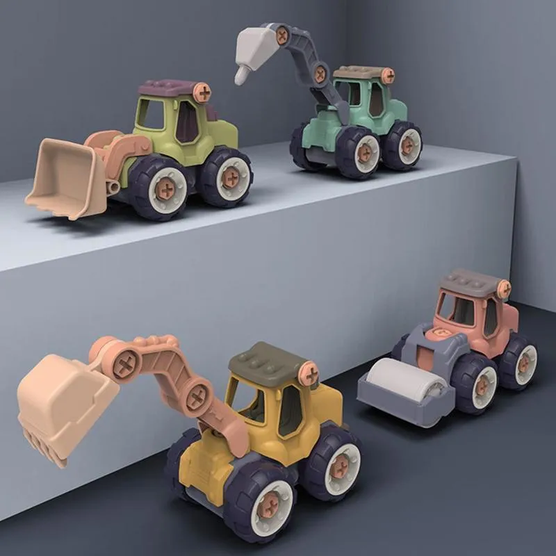 Creative Minuature chargement déchargement en plastique bricolage camion ToyAssembly ingénierie voiture ensemble enfants Eonal jouet pour garçon cadeaux 220629