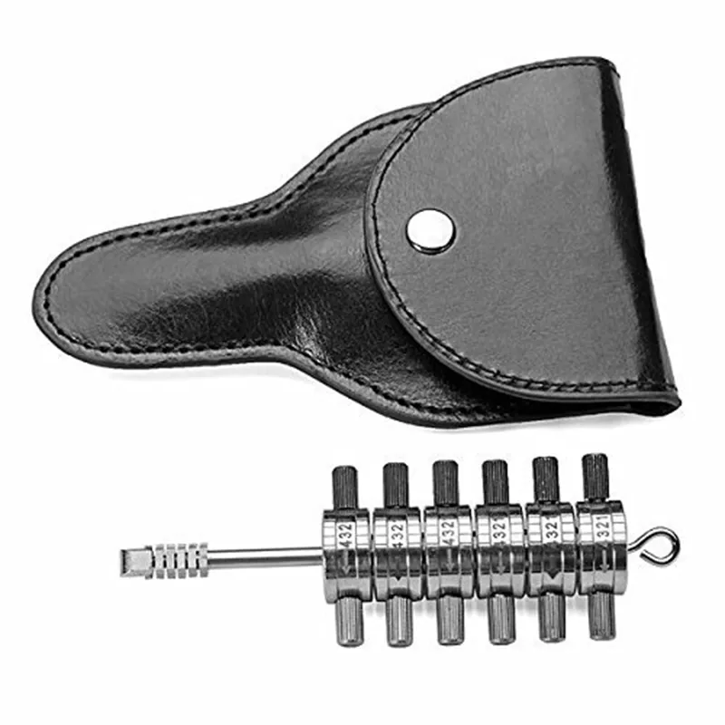 Handgereedschap Premium Ford Tibbie Key Lock Pick Decoder 6 Cilinderlezer Automotive Slotenmaker Gereedschap Met Lederen Case2855