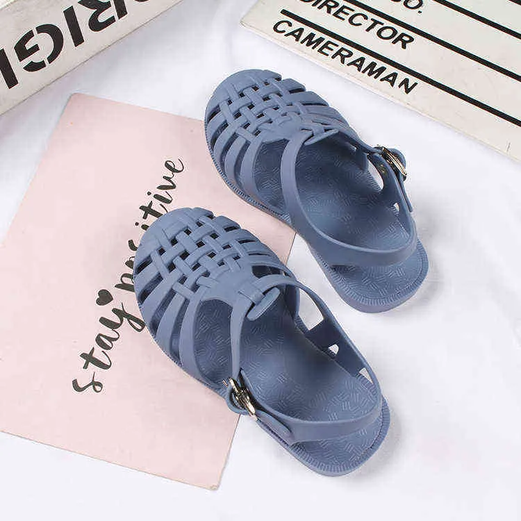 Summer Children Sandals Baby Girls Toddler Soft Non-slip Princess Shoes Kids Candy Jelly Beach Shoes Boys Casual Roman Slippers G220523