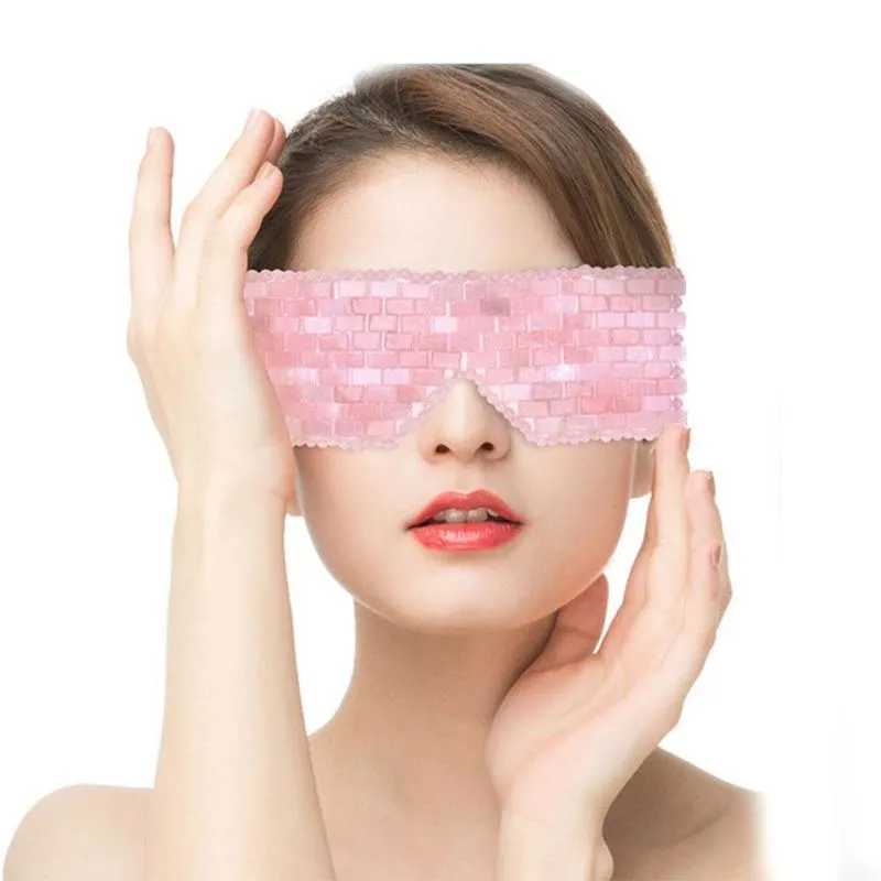 Massager Jade Eye Eye Rose Quart Maschera naturale Terapia del calore Freddo Maschera gli occhi Allevia Strumento di bellezza la cura della pelle 2207153274691