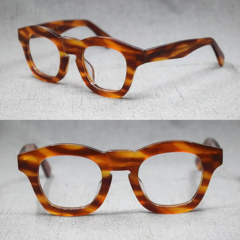 ファッションサングラスフレーム日本手作りのイタリア酢酸眼鏡透明レンズメガネフルリム1960'SFashion2546