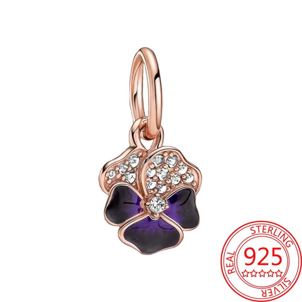 New fashion 925 sterling silver Bracelet necklace Romantic gem blue tricolor flower earrings Pendant Girl jewelry gift4815744