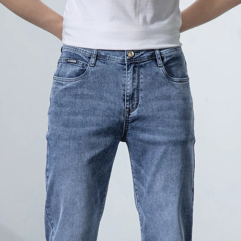 Jean Slim extensible pour hommes mode printemps décontracté coton Denim pantalon ajusté pantalon masculin 220726