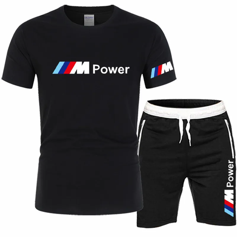여름 남자의 스포츠웨어 브랜드 피트니스 정장 달리기 옷 캐주얼 티셔츠 반바지 통기 가능한 2 조각 남자 220520