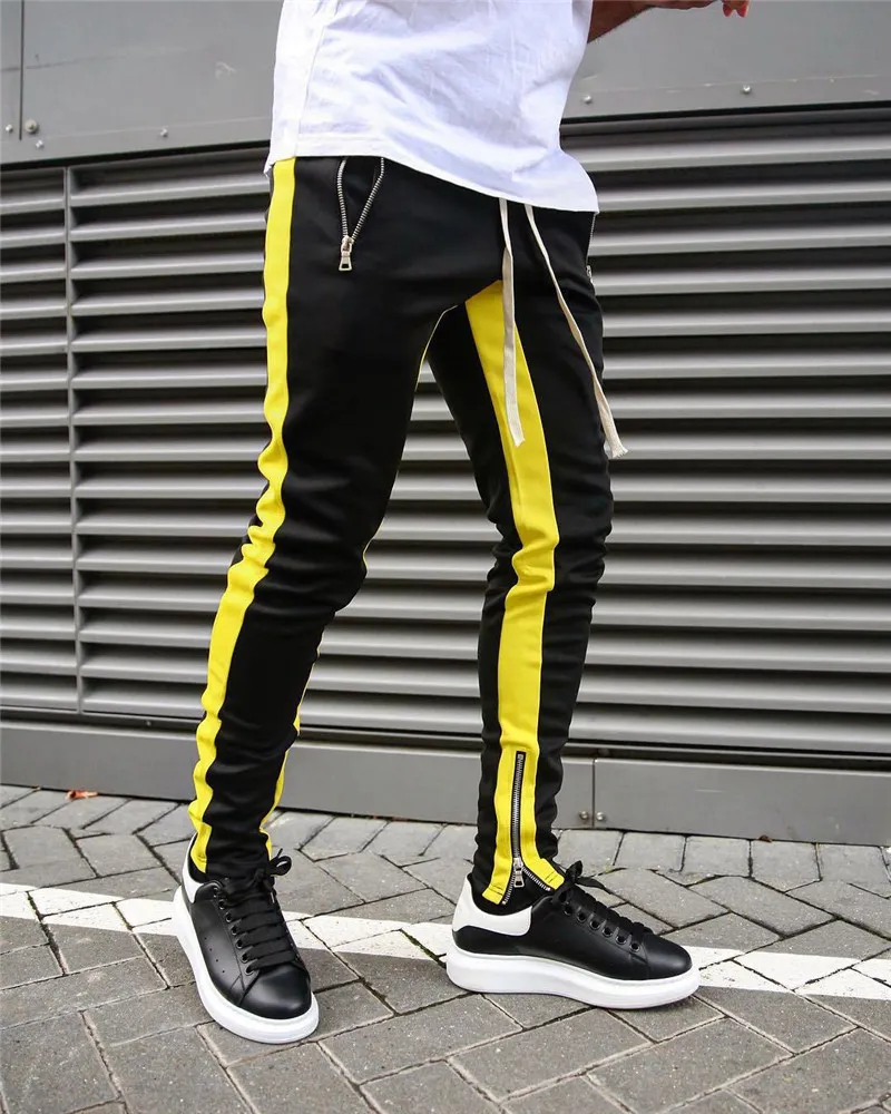 Mens Joggers calças casuais fitness masculino esportivo tracksuit de traje skinny calça calça calças de ginásios pretos 220509