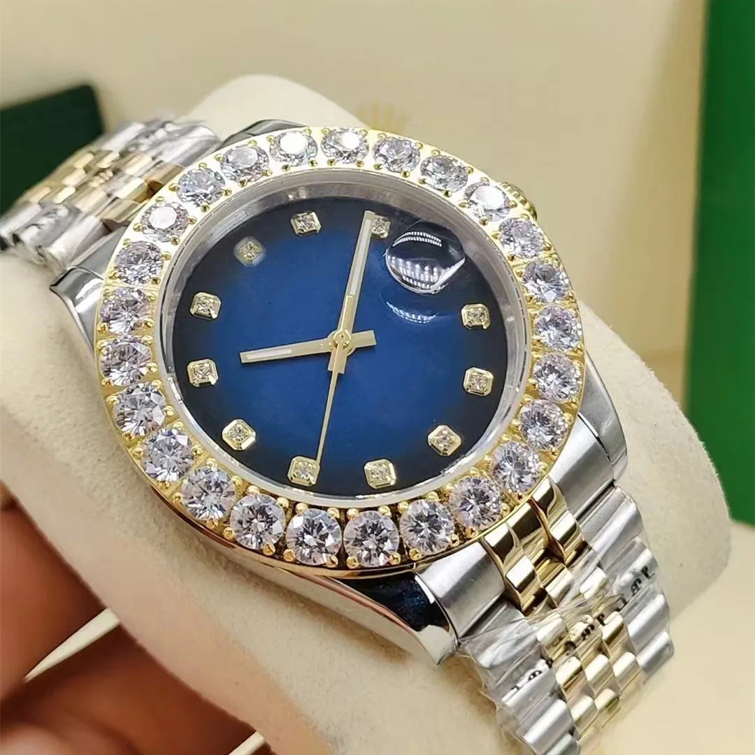Moda Pełna automatyczna mechaniczna rozmiar zegarek 43 mm Piękne diamentowe koralikowe szafirowe lustro Wodoodporne funkcje Mężczyźni jak prezent283k