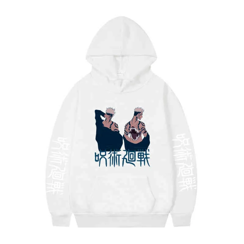 Jujutsu Kaisen Anime Manga Baskı Bayan Kapşonlu Sonbahar Kürk Liner Hoody Basit S-XXXL Kazak Moda Kalite Tişörtü Unisex