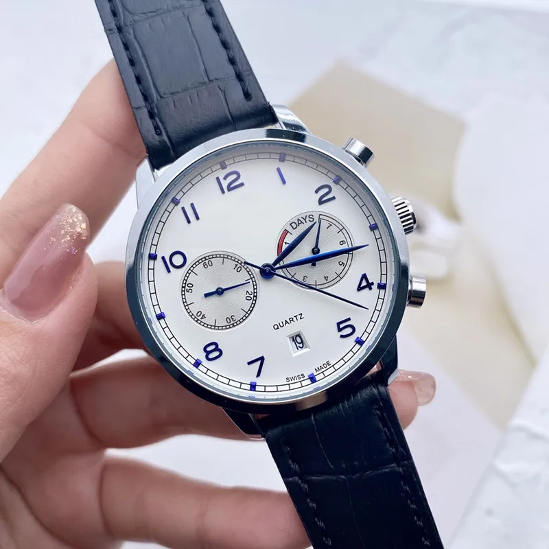 2022 Nouveau cinq points de luxe montres pour hommes tous les cadrans fonctionnent montre à quartz de haute qualité Top marque chronographe horloge bracelet en cuir 239n