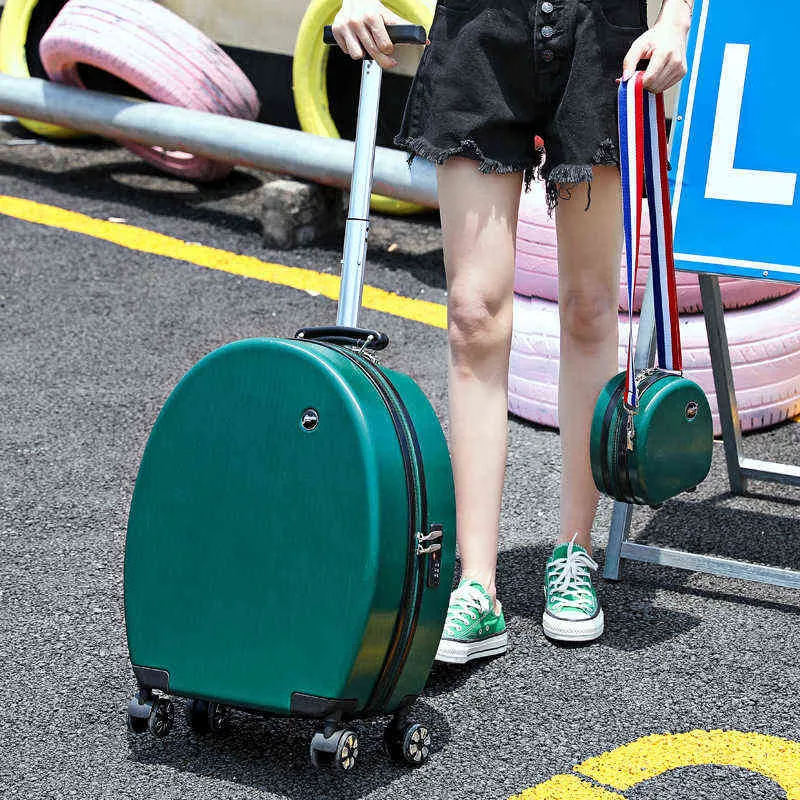 ''rolling Luggage Set Student Trolley Suitcase On Wheels Kid 'S Cartoon Cute Rounded For Girls Carrying J220708 J220708