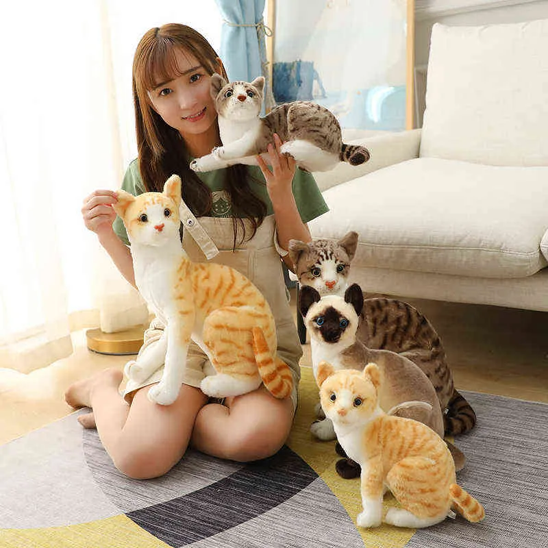 PC CM Söt plysch Siamese Cat Pillow Dolls mjuk koslig kudde soffa dekor tecknad leksaker för barn barn j220704