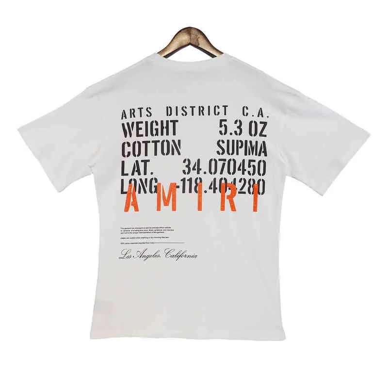 Short Mens Tshirt Designer Amiiriis Men's T Shirt Sleeve 2024 Fried Street Poster Letter Print Rou JGWC