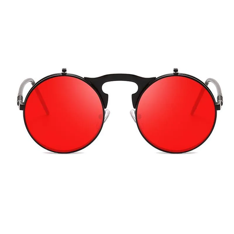 Солнцезащитные очки в стиле стимпанк, круглые металлические женские стильные ретро флип-круглые двойные солнцезащитные очки, мужские КРУГЛЫЕ ОЧКИ, солнцезащитные очки, солнцезащитные очки259S