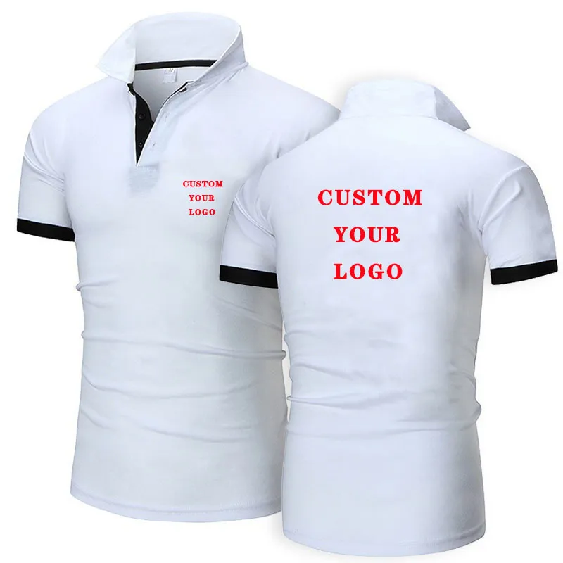 Zomer heren polo T-shirt korte mouw op maat streetwear contrasterende kleur tops 220608