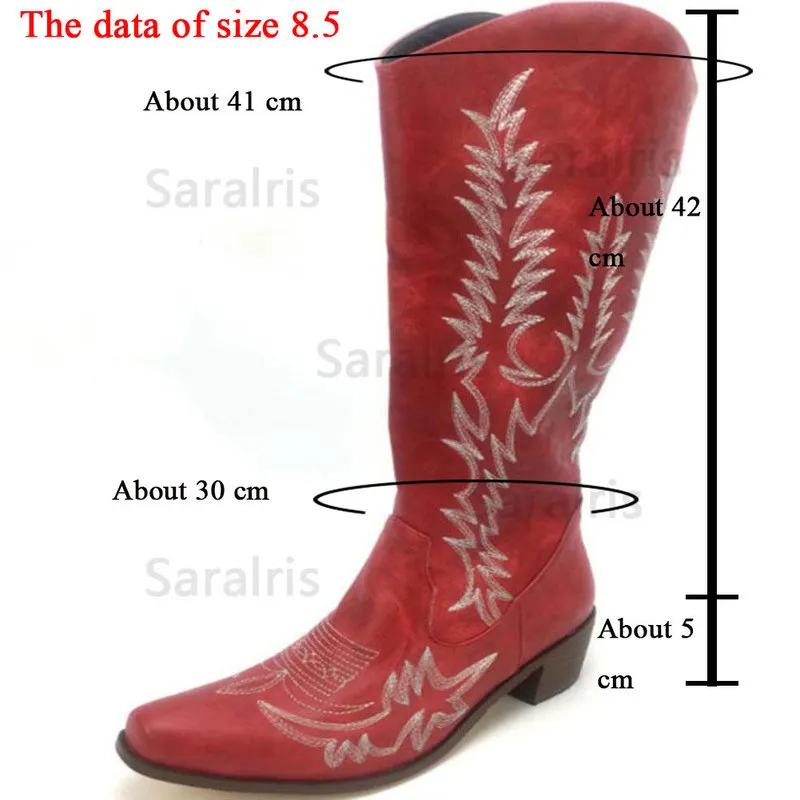SARAIRIS à la mode genou haute femmes chaussures de travail talons carrés grande taille 43 grande qualité décontracté concis confortable bottes occidentales a220815