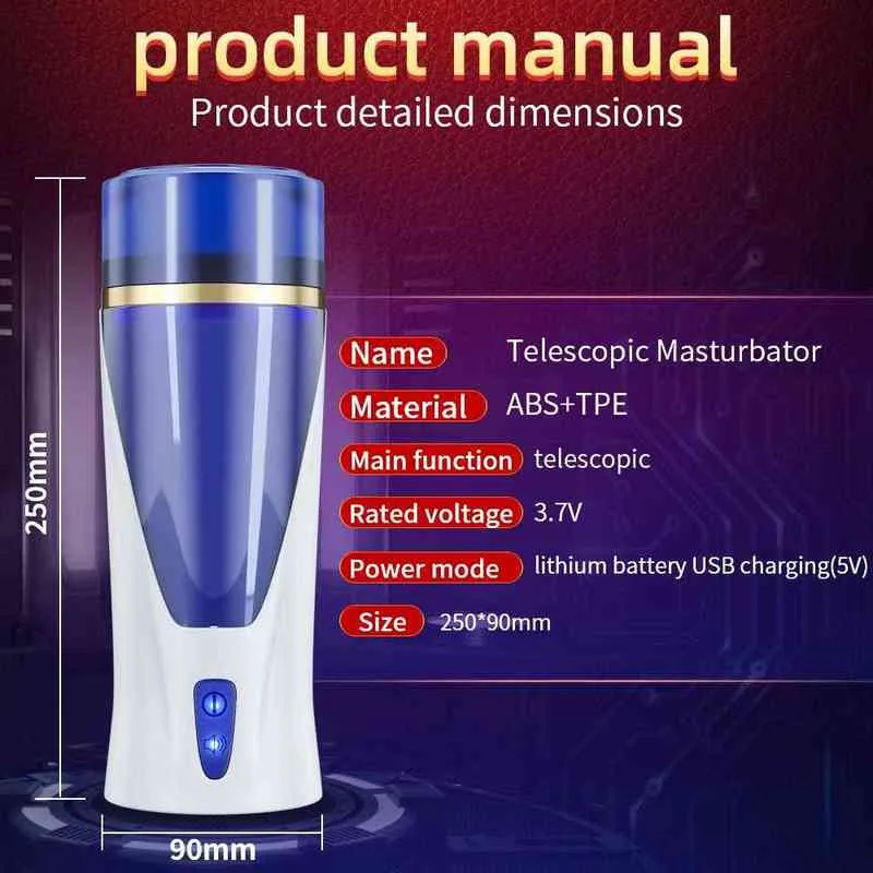 Automatico Artificiale Cunt Cup Spazio Masturbazione Handsfree Stroker 3 Potente modalità di spinta Real Vagina Pocket Sex Toy For Men L220808