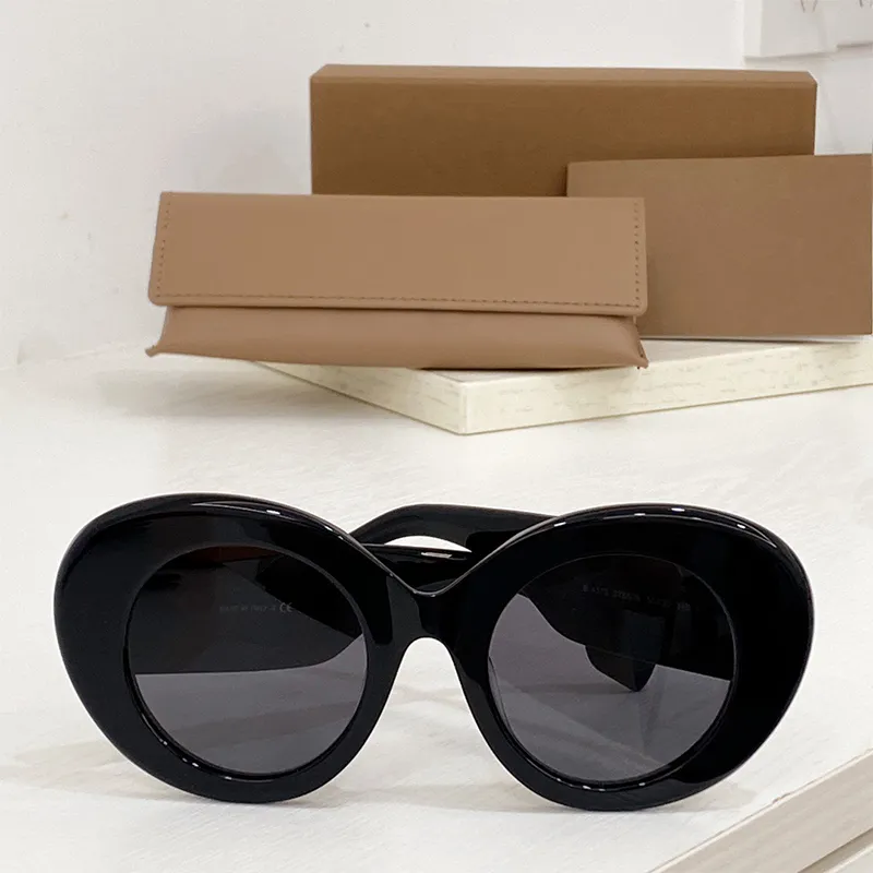 Designer Oval plaid Sunglasses Men Women Vintage Check black Shades Driving Polarized Sunglass metal Hinged big LOGO 4370 Fashion 258j