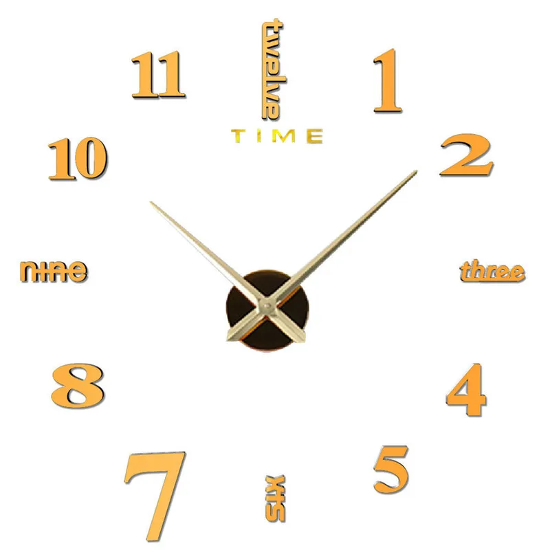 Funkcja Akrylowy Minimalistyczny Zegar ścienny Nowoczesny DIY 3D Dekoracyjne Lustrzane Naklejki Naklejki Wymienny Office Decor 220406