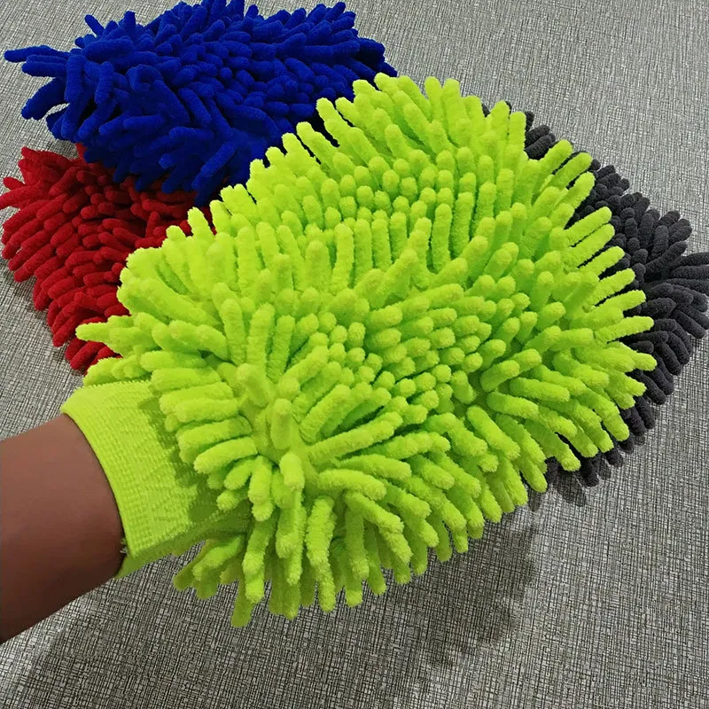 Biltvättmittor Mikrofiber Biltvätt Torkning Mitt Glove Premium Scratch-Free Home Duster Colorful Tools Automobiles Accessories