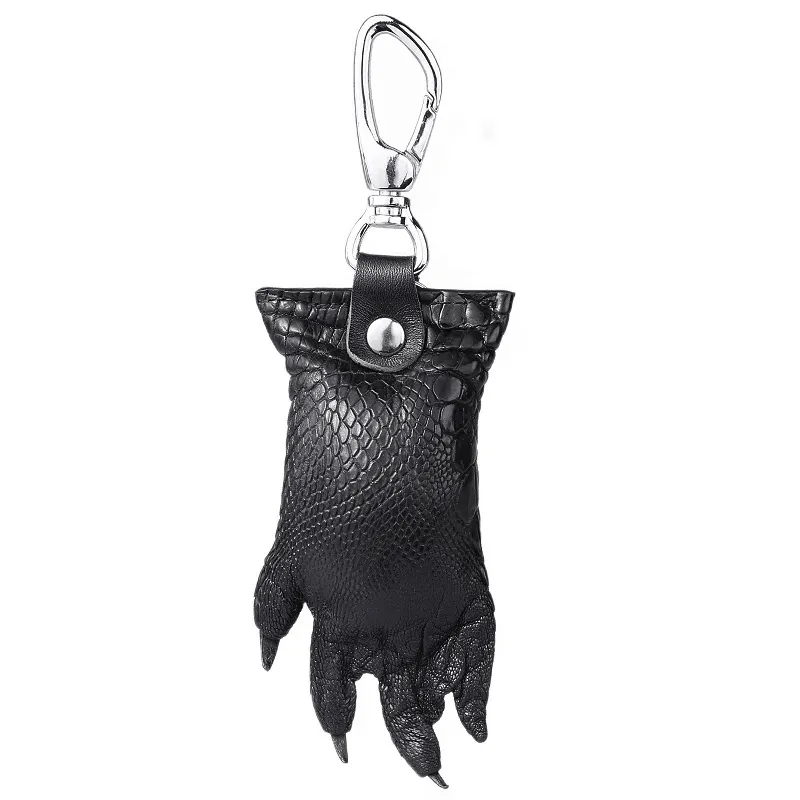 Genuine Leather Key Chains Rings Crocodile Paw Bag Decoration Car Keychains Holder Silver Metal Backpack Handbag Pendant Keyring G278m