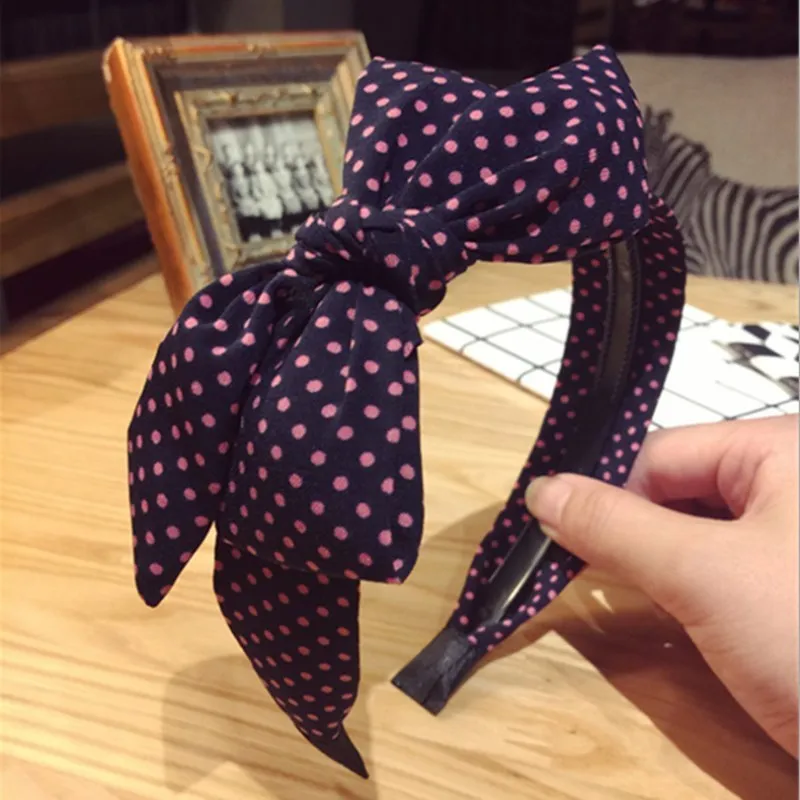 Fashion versatile hair accessories women's fabric big bow with teeth headband sweet wide-brimmed non-slip headband headwear girl