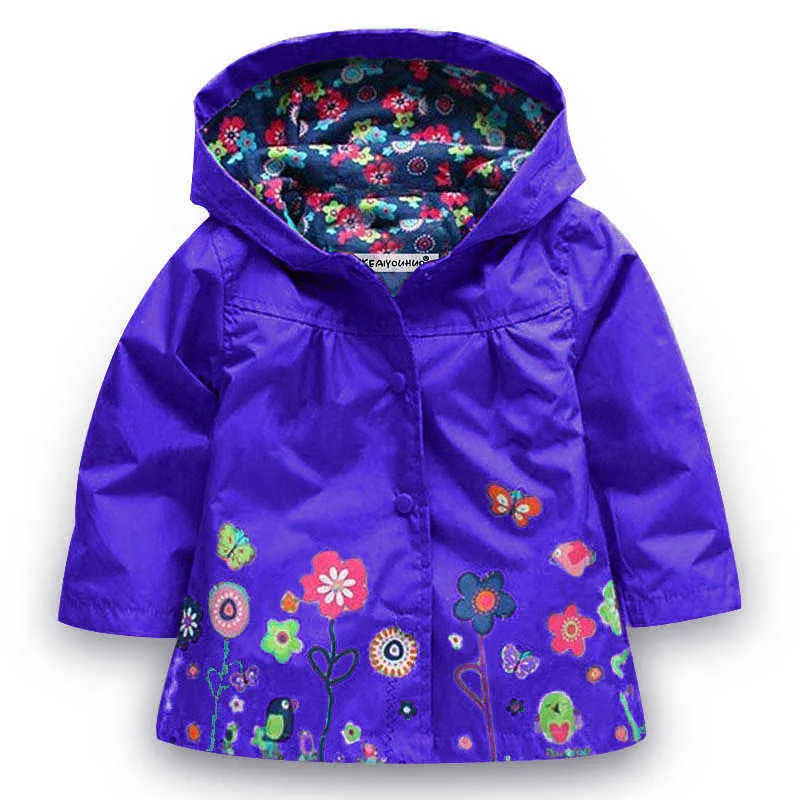 Новые девушки пальто осенние весенние малыши для девочек с капюшоном водонепроницаемое плащ с беглой детской курткой детская одежда J220718