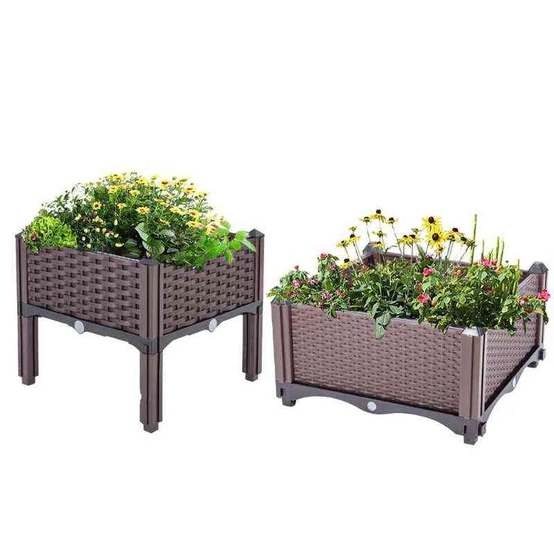プラスチック上げられた庭のベッドのハーブ野菜の花の植物は上昇容器H220423を成長させる