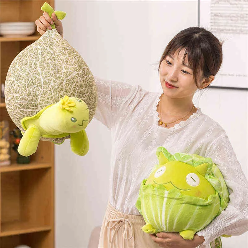 New Cute Charcoal Dog Cuddles Creative Cantaloupe Turtle Chinese Frog Cushion Cuddly Animal Baby Gift J220704