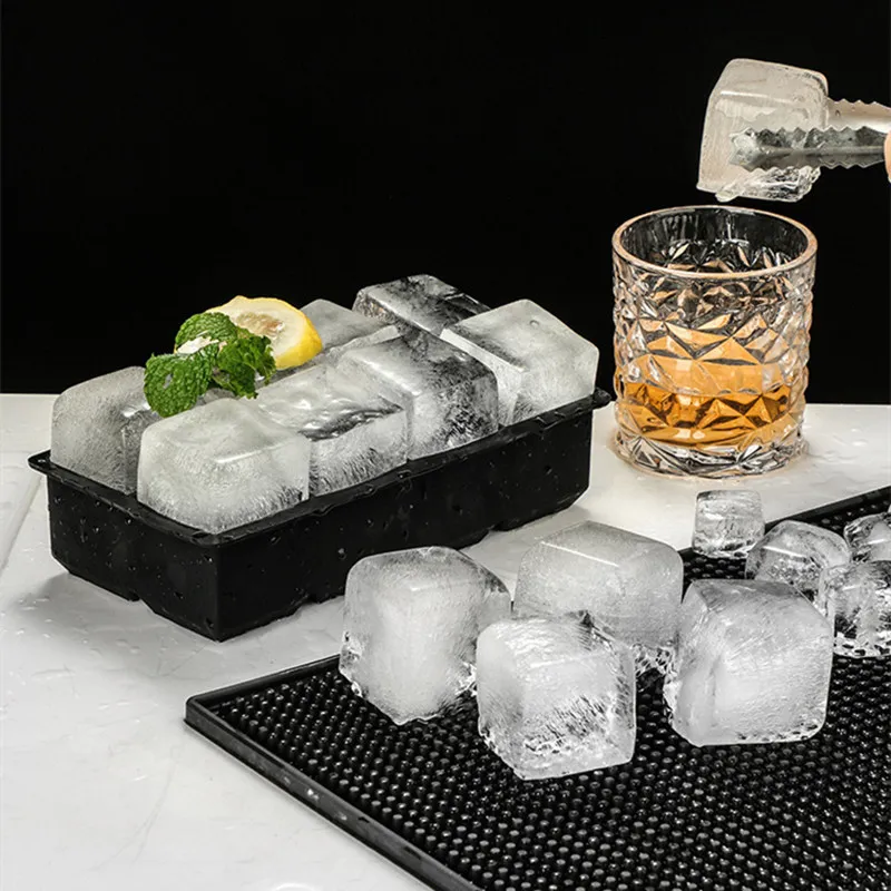 8 Big Ice Tray Mold Giant Jumbo Duży silikonowy metodą klasy kwadratowy Maker DIY 220531