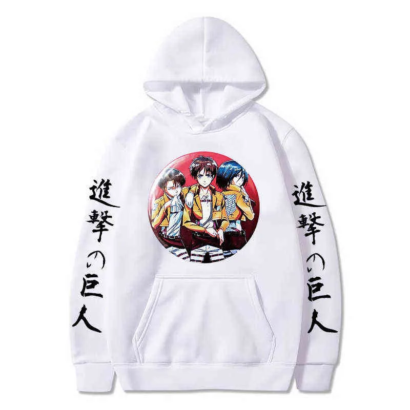 Attaque sur Titan Hoodie Anime Mikasa Ackerman Imprimé Manches Longues Casual Hoodie Tops G220429