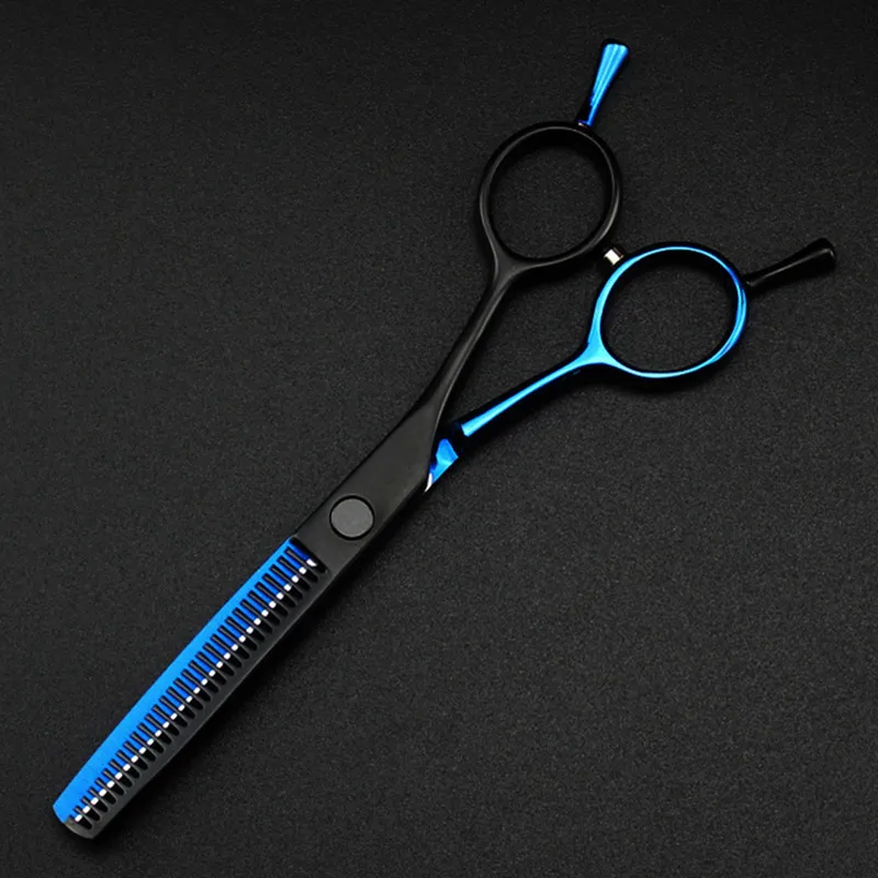 professional Japan 440c 5.5 '' blue&black hair cutting scissors haircut thinning barber haircutting shears Hairdresser 220317