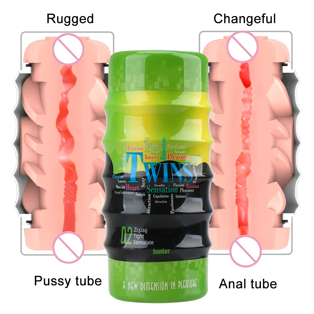 OLO Dual Channel Male Masturbator Vaginal Anus Silicone Realistic Vagina Pussy sexy Toys for Men Erotic Adult Toy