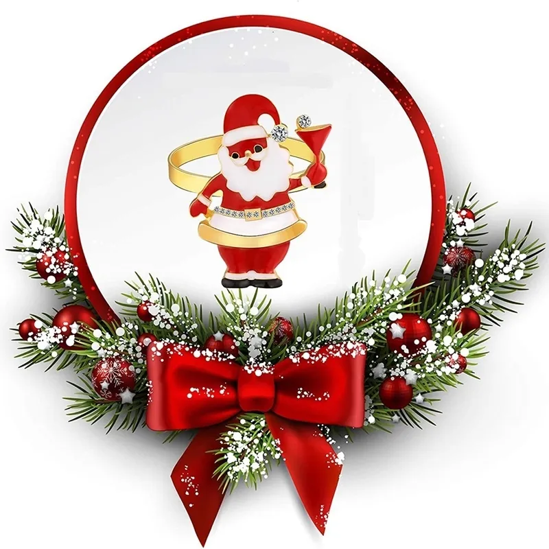 12 st Jul servett Ringar Santa Claus Holder för semesterfest Middag Bröllop Bankettinredning 220329