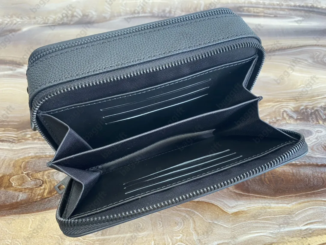 Дизайнерский универсальный носимый кошелек Alpha M59161 Мужская сумка Черная зерненая кожа с 6 отделениями для карт с клапаном Большая вместительная сумка через плечо Sho221N