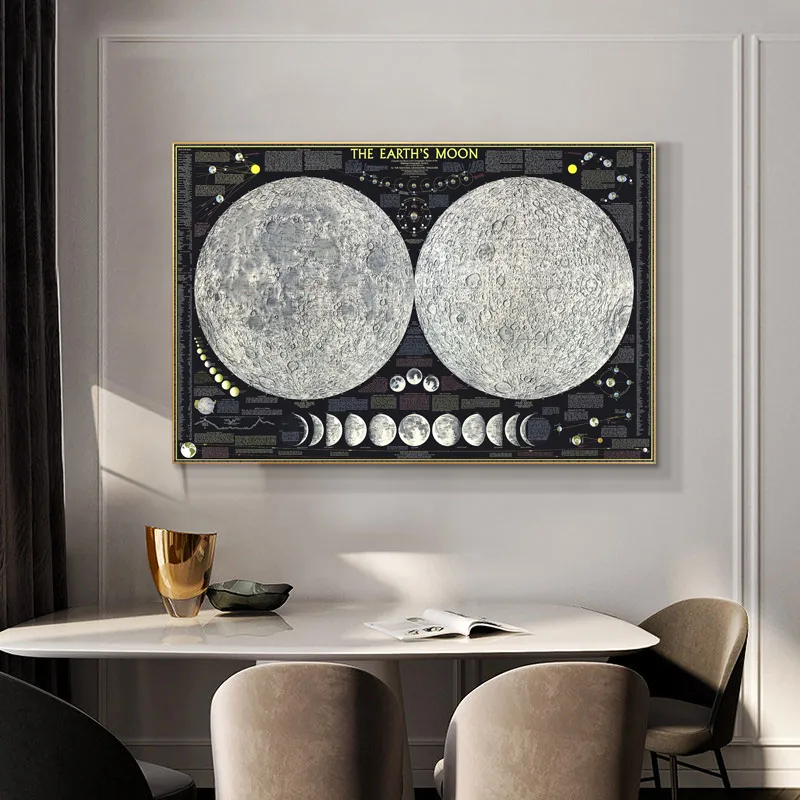 Dipinto su tela Luna Terra Spazio Stampe moderne Immagini di arte della parete soggiorno Decorazioni la casa moderne Cuadros in bianco e nero