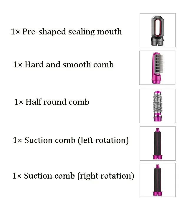 Home Hair Dryer 5 In 1 Electric Comb Negative Ion Straightener Blow Dryer Air Combs Curling Wand Detachable Brush Kit