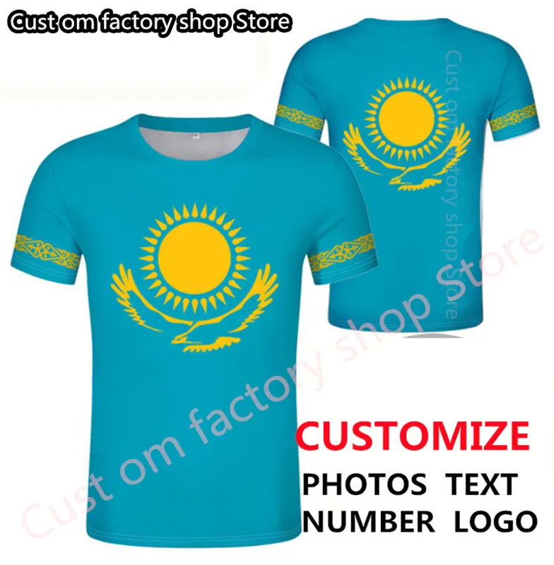 Kazajstán camiseta diy gratis nombre personalizado número kaz camiseta nación bandera ruso kazajo país universidad imprimir ropa 220616
