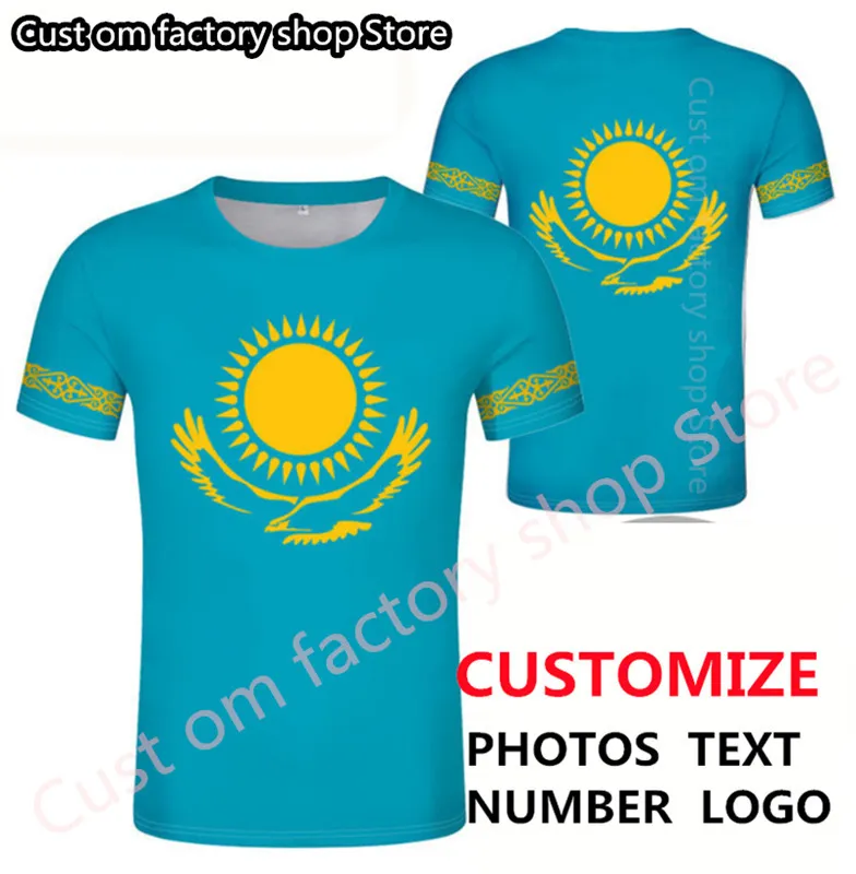 KAZAKHSTAN t-shirt bricolage gratuit sur mesure nom numéro kaz t-shirt nation drapeau russe kazakh pays collège imprimer vêtements 220616