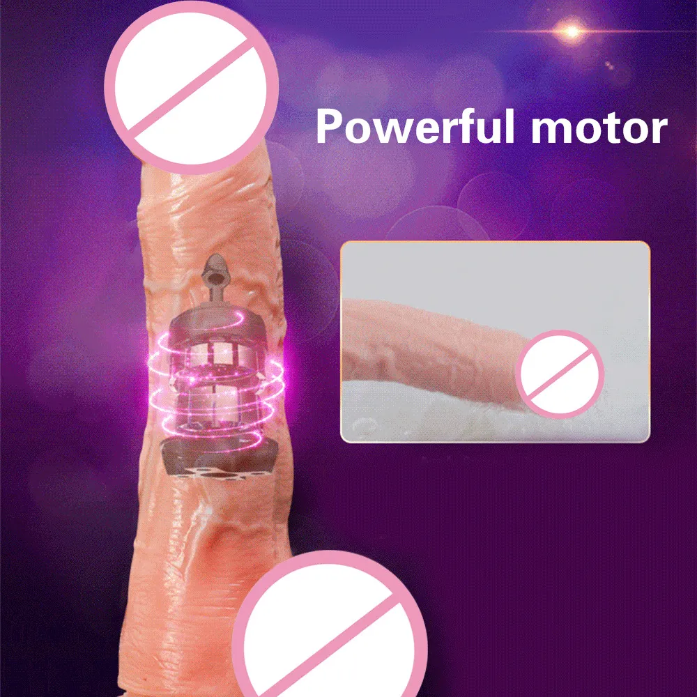 Vibromasseur gode réaliste pour femmes énorme grande balançoire télescopique électrique chauffage pénis femelles Masturbation Oral sexy jouets femme