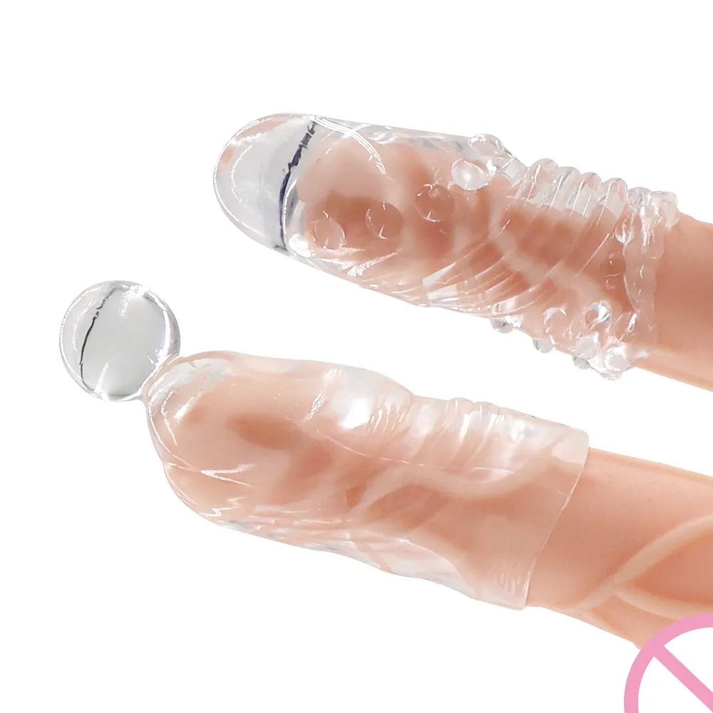 Exvoïde 2 pièces retarder l'éjaculation Silicone pénis Extender agrandisseur sexy jouets pour Couples manchon coq boutique cristal