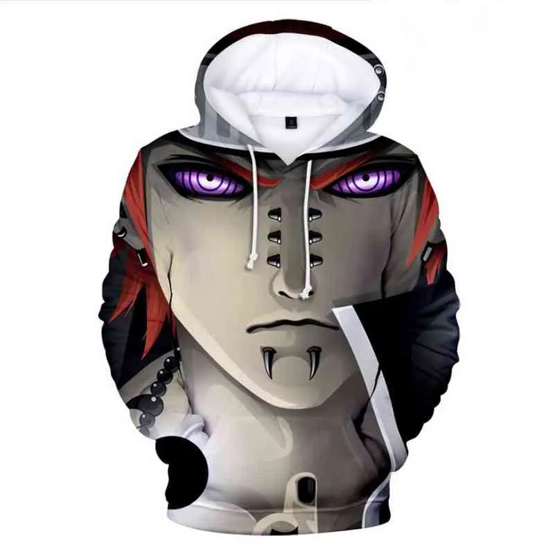 Harajuku anime hoodie män/kvinnor 3d tryck uzumaki akatsuki sakura kakashi tröja sasuke kakashi kläder akatsuki tröjor y220713