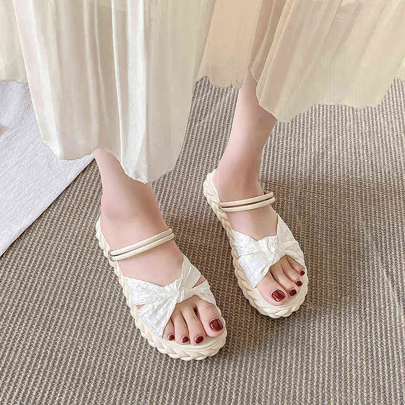 2022 Summer Designer Brand Slippers Chunky Women's Sandals High Heels High Heels Dress Walking Flip Flops Slippers Women's Shoes Y220412