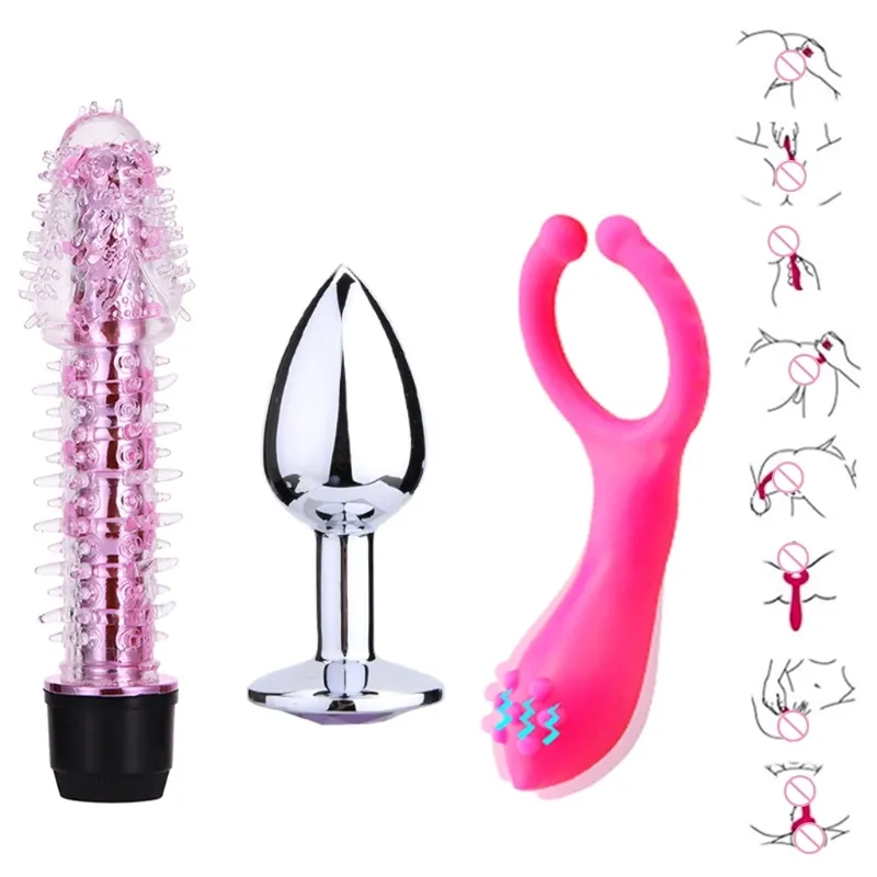 3st Silicone Anal-Plug G-Spot Dubbel penetration Dido Ring Toy för par U1JD