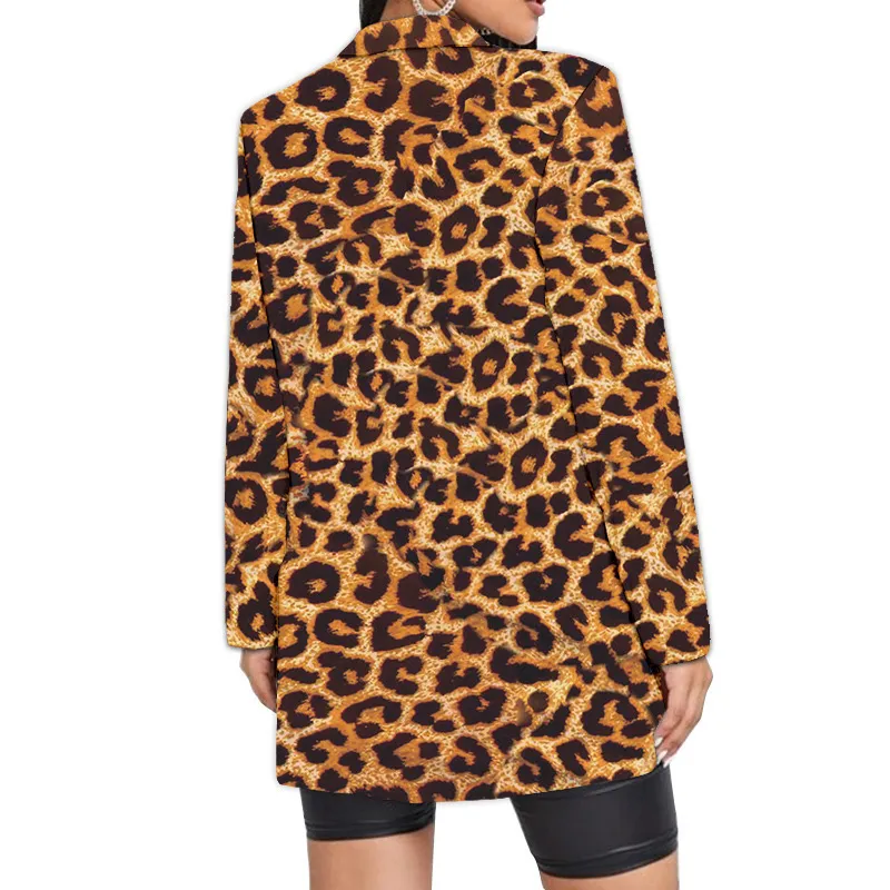 패션 커스텀 여성 코트 긴 슬리브 우아한 가을 사무실 버튼 얇은 셔츠 3D 인쇄 디자이너 Partyl Dropship Supplier 220616