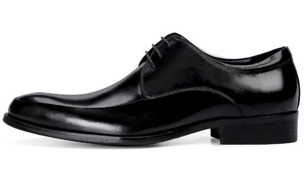 Chaussures d'hiver à bout pointu pour hommes, chaussures de mariage de haute qualité à lacets en cuir véritable, chaussures habillées formelles, grande taille 46